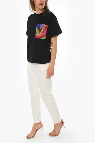 EMPORIO SUSTAINABILITY PROJECT T-shirt Girocollo con Tasca Mutlicolor Traforata