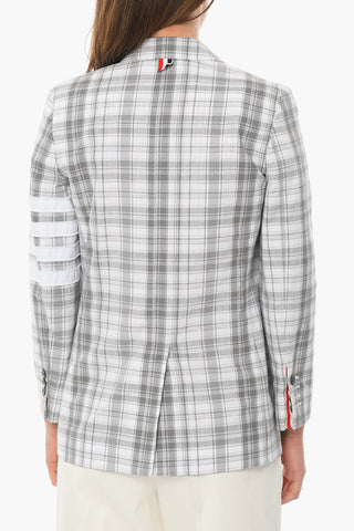 Checkered Motif OXFORD Cotton Blazer