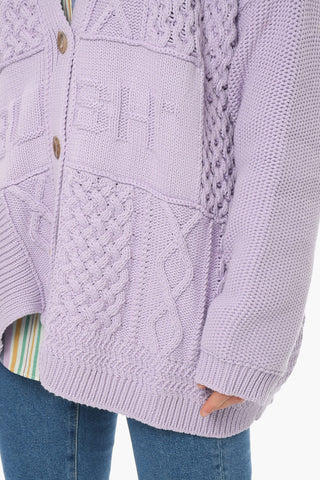 Embroidered Logo Knitted Cardigan