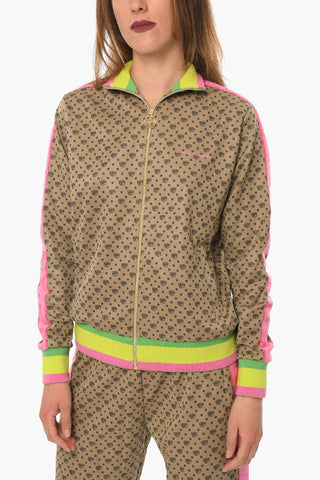 Drawstring Waist Pants and Full Zip Sweatshirt Monogram Tracksuit