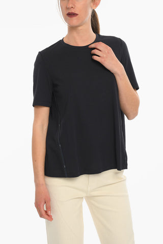 Viscose-blend T-shirt with Logoed Tape and Embroidery