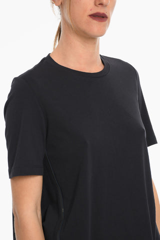 Viscose-blend T-shirt with Logoed Tape and Embroidery