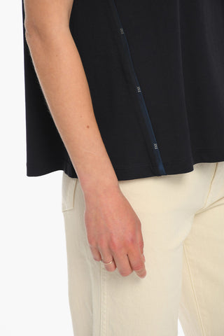 Viscose-blend T-shirt with Logoed Tape and Embroidery