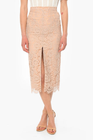 Lace Long Skirt with Petticoat and Front Vent