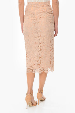 Lace Long Skirt with Petticoat and Front Vent