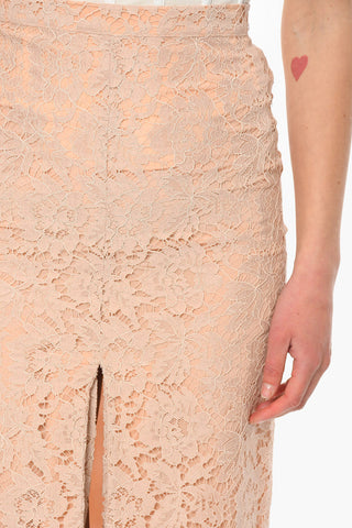 Lace Long Skirt with Petticoat and Front Vent