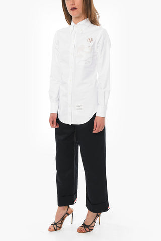 Openwork Detail HOT AIR BALLOON Cotton Shirt