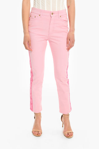Jeans With Logoed Side Contrasting Bands