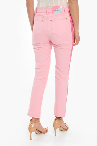 Jeans With Logoed Side Contrasting Bands