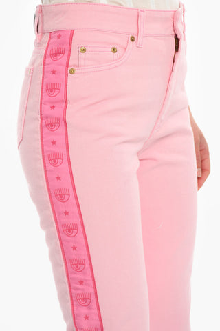 Jeans With Logoed Side Contrasting Bands