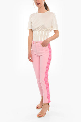 Jeans With Logoed Side Contrasting Bands