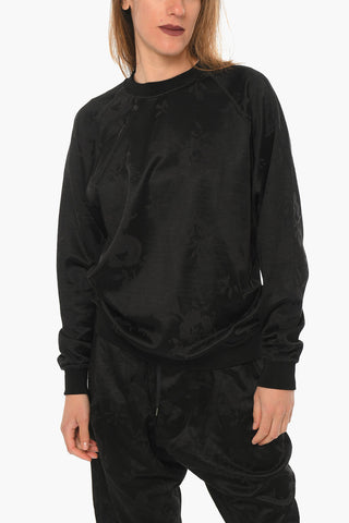 Brushed Cotton Crewneck Swater With Embroidered Logo