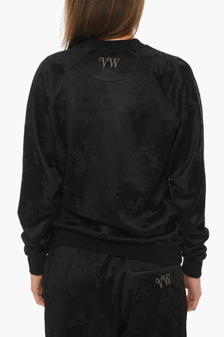 Brushed Cotton Crewneck Swater With Embroidered Logo