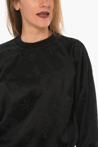 Brushed Cotton Crewneck Swater With Embroidered Logo