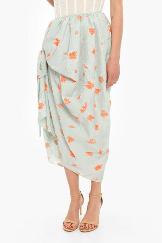 Quilted Wrap Skirt FUMIE with Side Knot