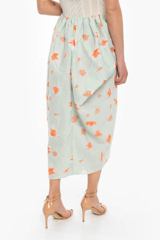 Quilted Wrap Skirt FUMIE with Side Knot