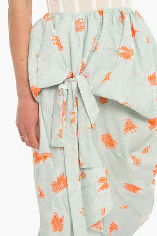 Quilted Wrap Skirt FUMIE with Side Knot