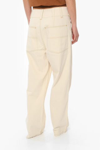 High-waisted MYLER Wide-leg Denims with Side Button-fastening