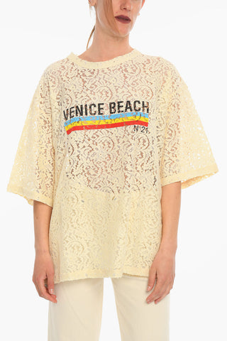 Creneck Lace VENICE BEACH Printed T-shirt