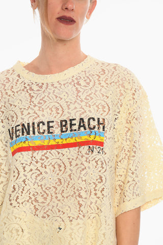 Creneck Lace VENICE BEACH Printed T-shirt