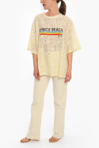 Creneck Lace VENICE BEACH Printed T-shirt