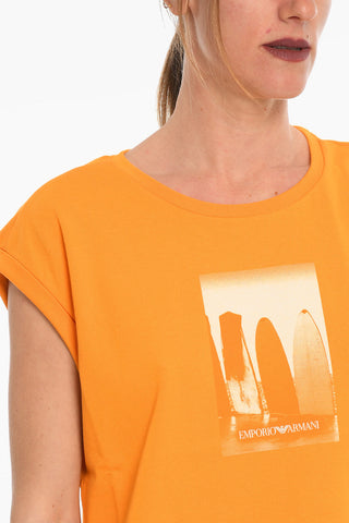 EMPORIO SUSTAINABILITY PROJECT Sleeveless Crew-neck T-shirt with Logo Print