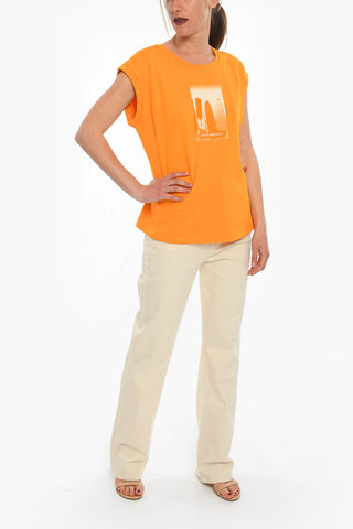 EMPORIO SUSTAINABILITY PROJECT Sleeveless Crew-neck T-shirt with Logo Print
