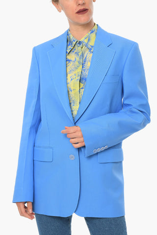 Cotton-Blend Twill Blazer With Flap Pockets