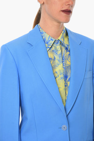 Blazer in Misto Cotone Twill con Tasche ad Aletta