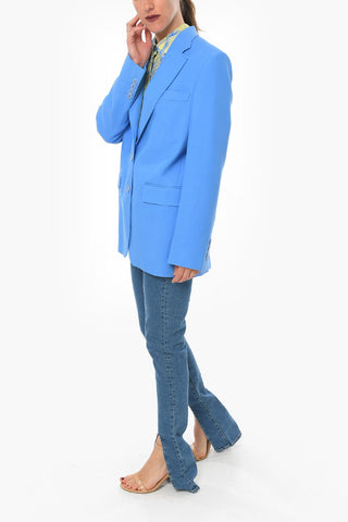 Cotton-Blend Twill Blazer With Flap Pockets
