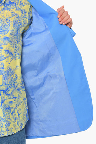 Cotton-Blend Twill Blazer With Flap Pockets