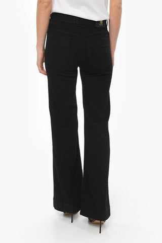 JEANS COUTURE Palazzo Denims with Logoed Buckle Detailing