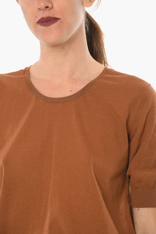 Maglia Girocollo in Misto Cotone a Maniche Corte