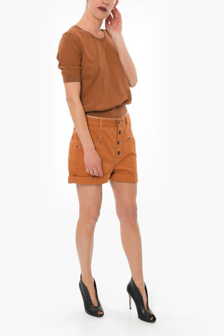 Maglia Girocollo in Misto Cotone a Maniche Corte