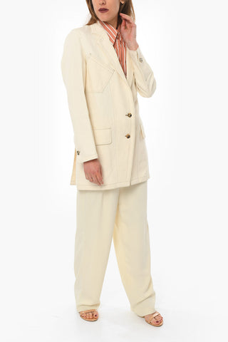 Giacca TENDA in Twill di Cotone e Lino con Revers Classico
