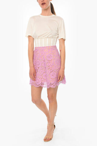 Fitted Lace Miniskirt with Slip