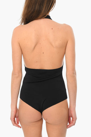 Body Elasticizzato Con Scollo All'Americana