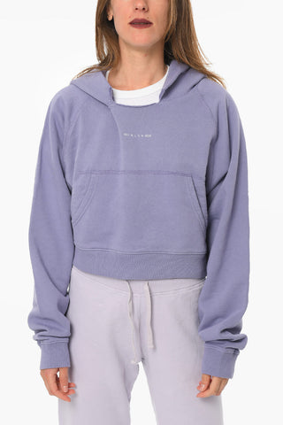 Felpa Con Cappuccio Cropped Con Stampa Logo