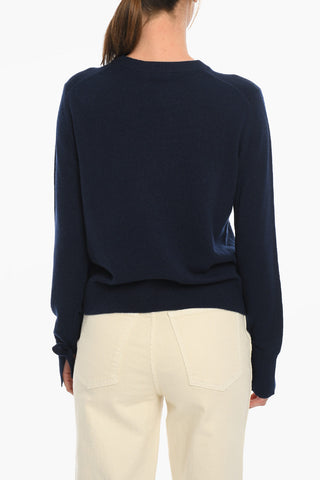 Cashmere Crewneck Pullover With Ribbons At the Wrists
