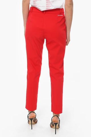 Pantalone A Vita Alta Con Logo Riicamato