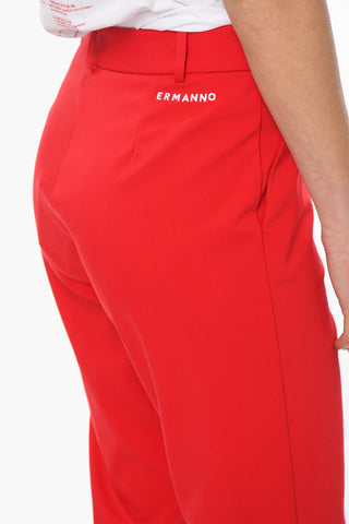 Pantalone A Vita Alta Con Logo Riicamato