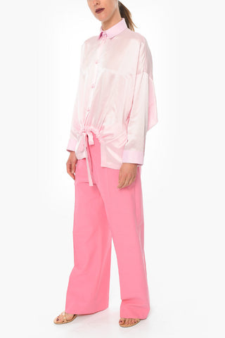 EMPORIO Wasit Drawstring Silk Shirt
