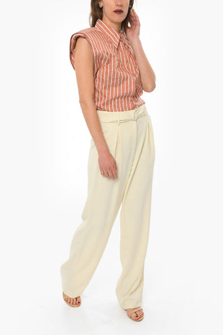 Single-pleated Wide-leg Pants