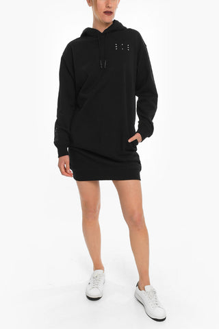 Vestito In Felpa Con Cappuccio Con Stampa Logo
