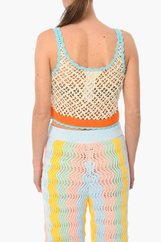 Cotton-knit STRESA Cropped Top with Contrasting Band