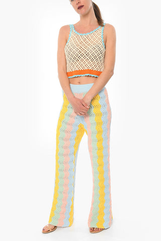 Cotton-knit STRESA Cropped Top with Contrasting Band