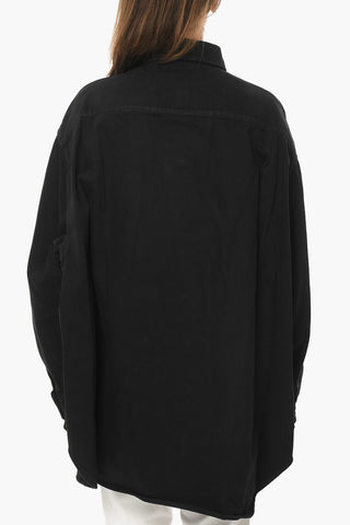 Oversized Denim Shirt With Breast Pocket