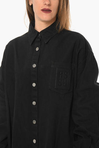 Oversized Denim Shirt With Breast Pocket