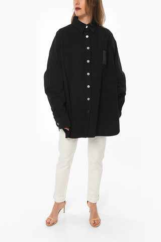 Oversized Denim Shirt With Breast Pocket