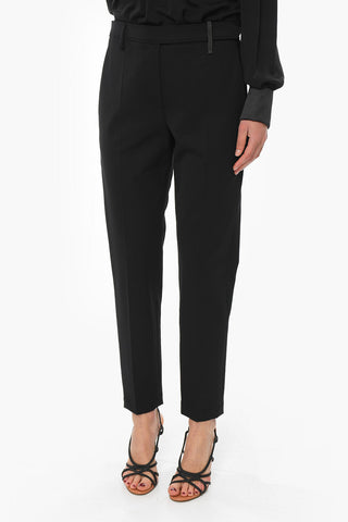 Virgin-wool Tailored Pants with Beaded Detailing
